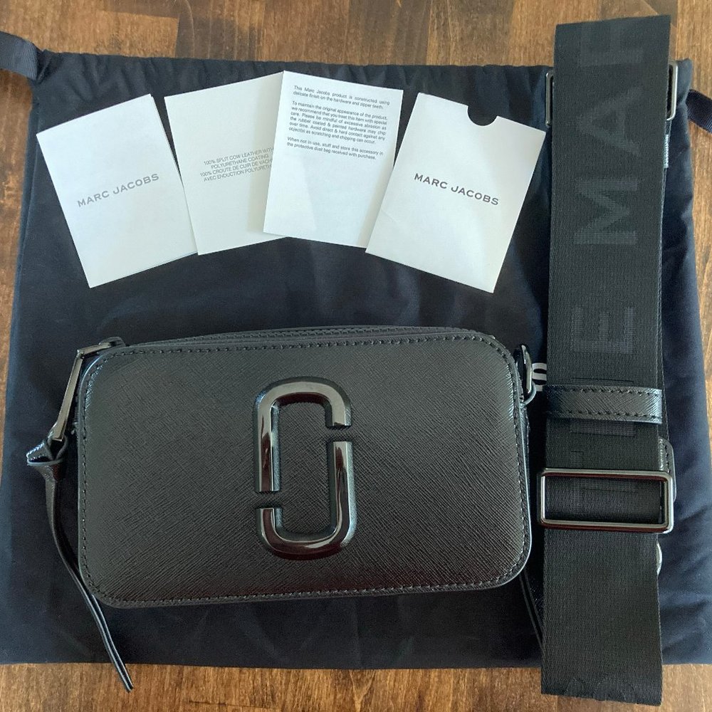 Marc Jacobs Snapshot DTM Crossbody Monochromatic Black